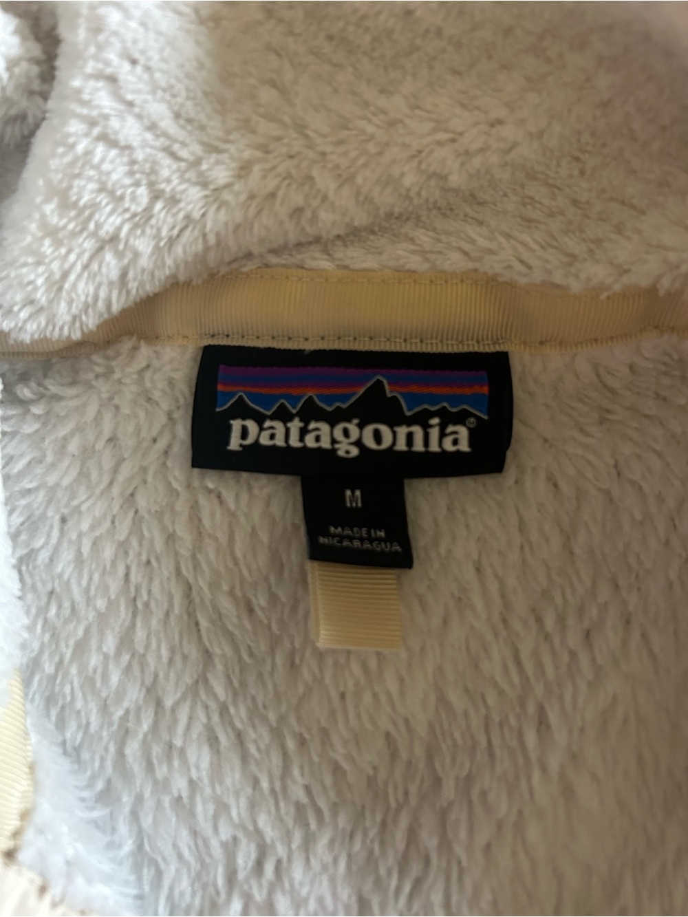 White Patagonia Fleece Snap Up 1/4 Zip Pullover- Medium - Picture 3 of 4